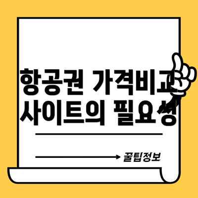 항공권 가격비교 사이트의 필요성