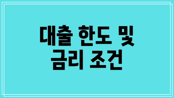대출 한도 및 금리 조건
