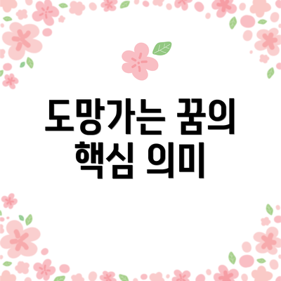 도망가는 꿈의 핵심 의미