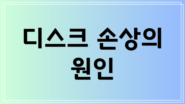 디스크 손상의 원인