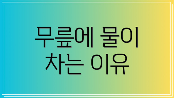 무릎에 물이 차는 이유