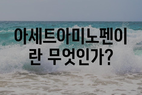 아세트아미노펜이란 무엇인가?