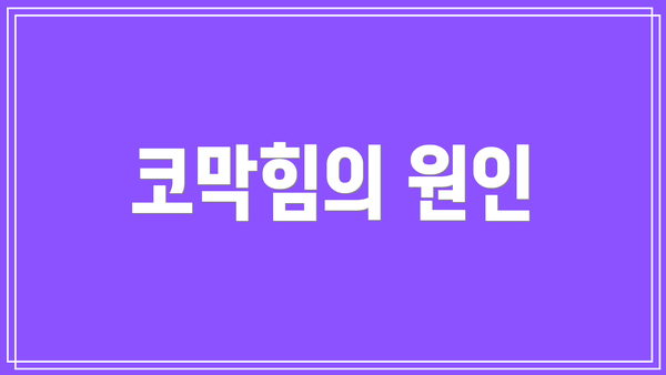 코막힘의 원인