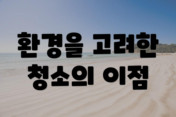 환경을 고려한 청소의 이점