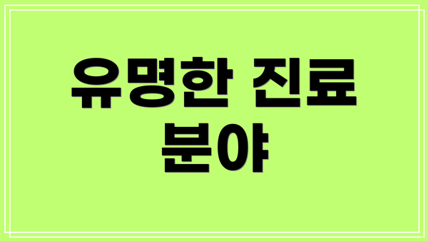 유명한 진료 분야