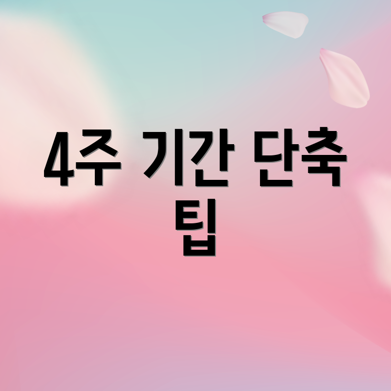 4주 기간 단축 팁