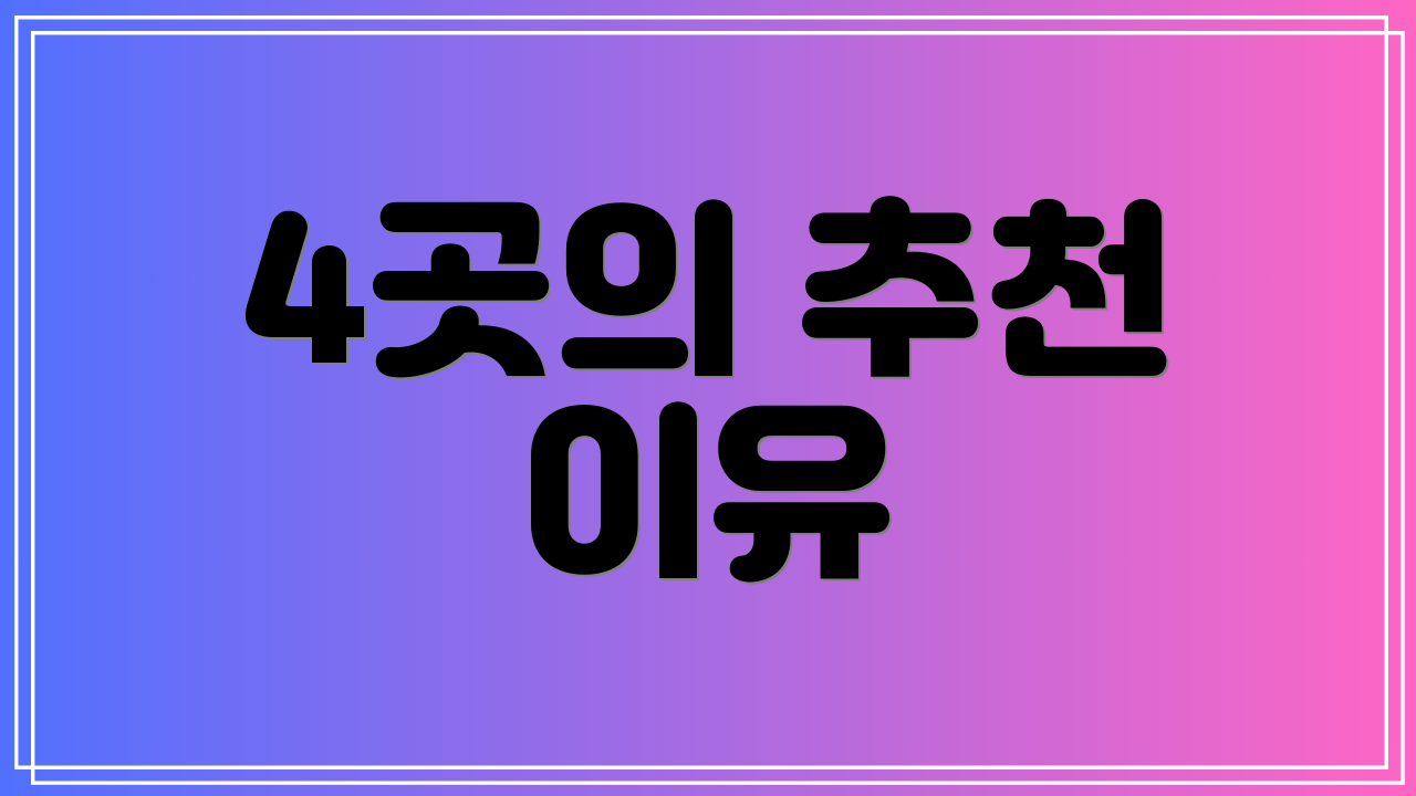 4곳의 추천 이유