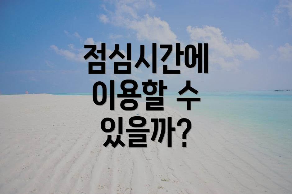 점심시간에 이용할 수 있을까?
