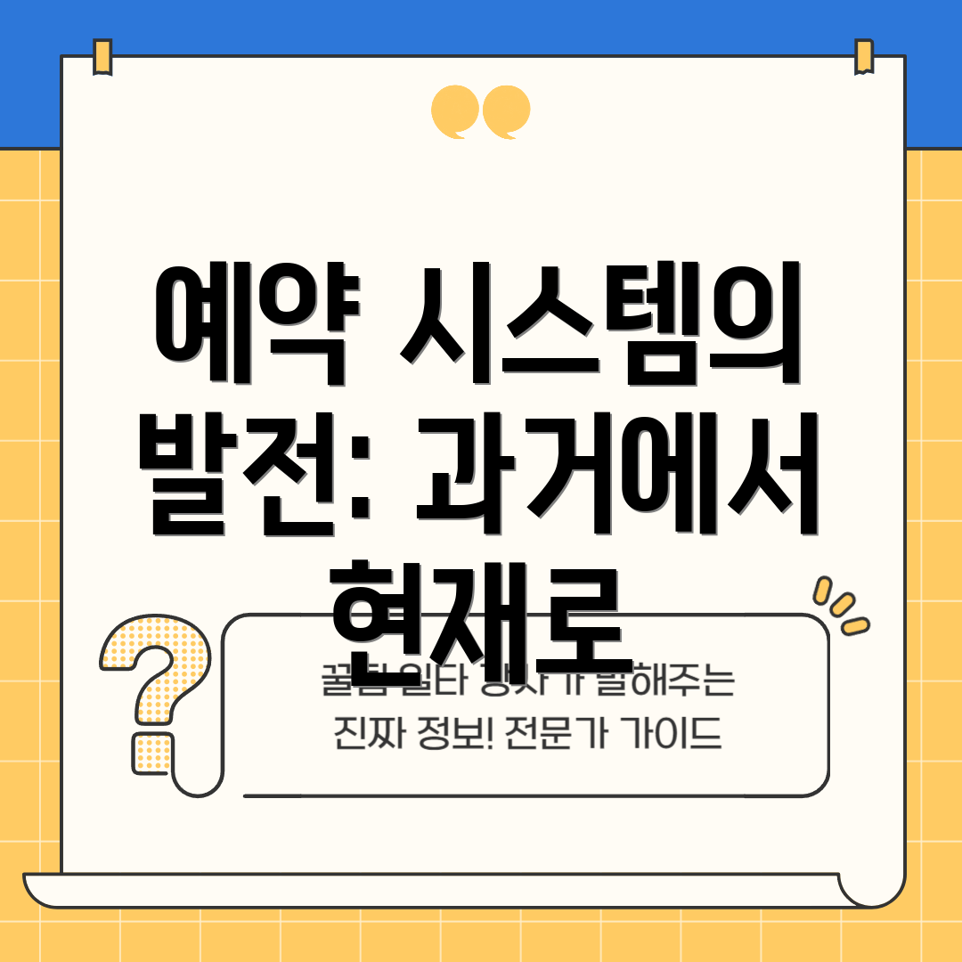 예약 시스템의 발전: 과거에서 현재로