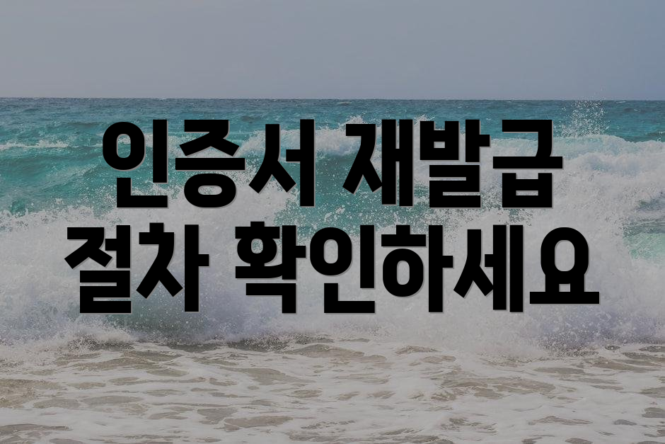 인증서 재발급 절차 확인하세요