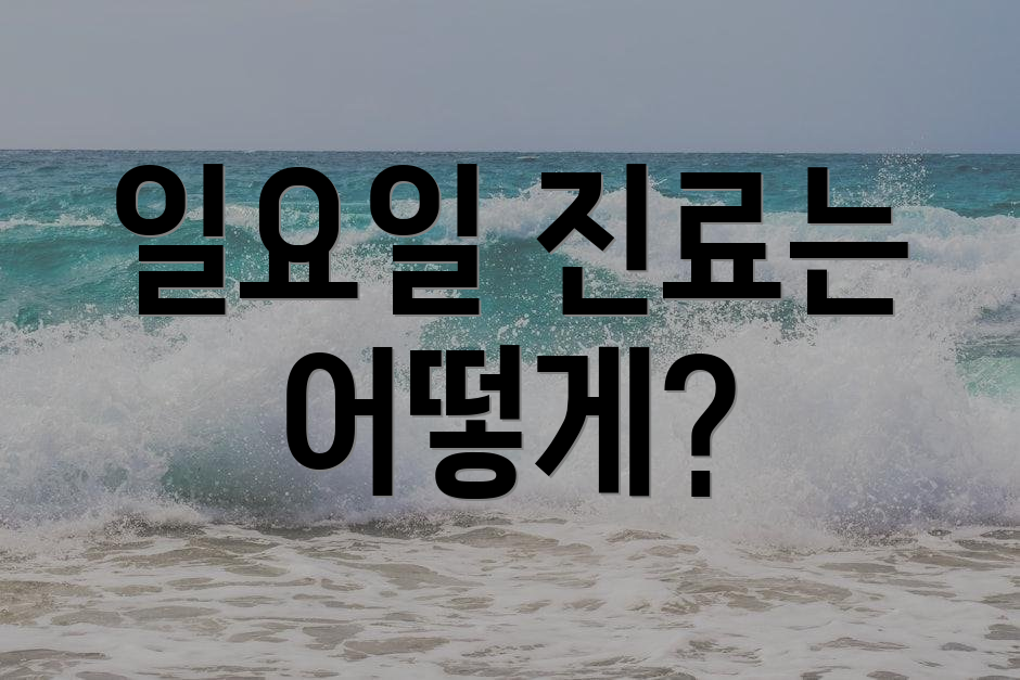 일요일 진료는 어떻게?