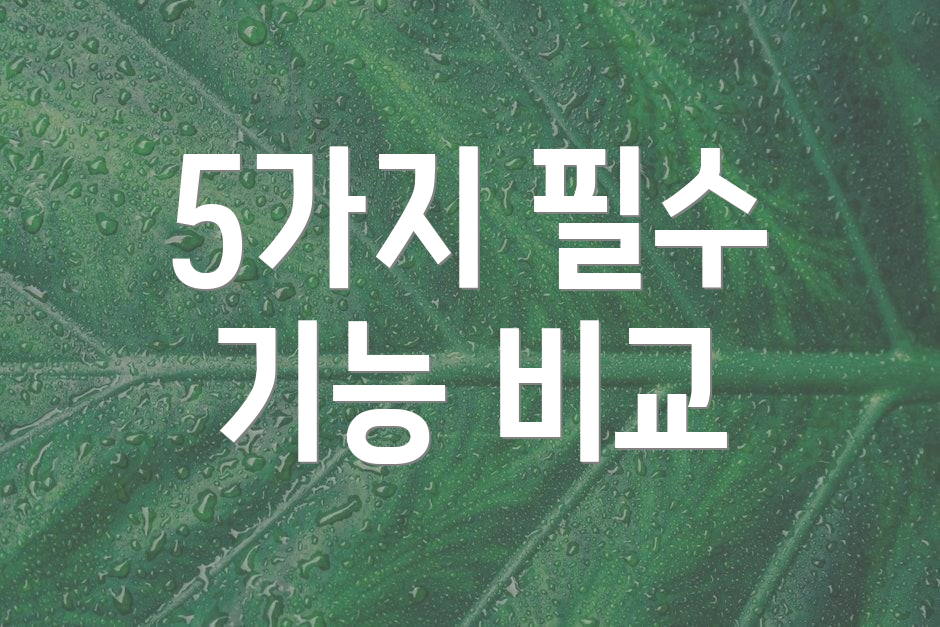 5가지 필수 기능 비교