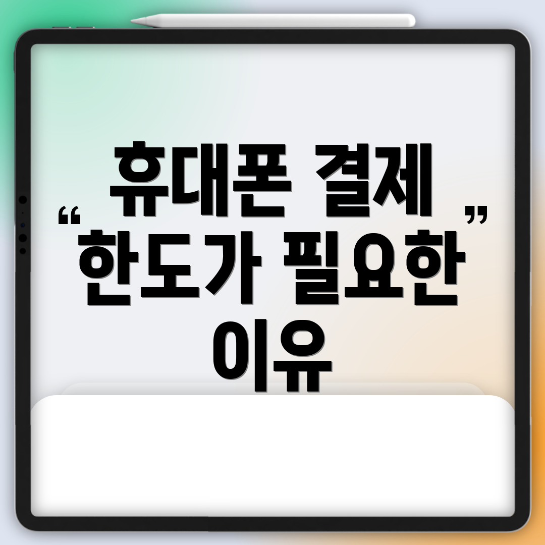 휴대폰 결제 한도가 필요한 이유