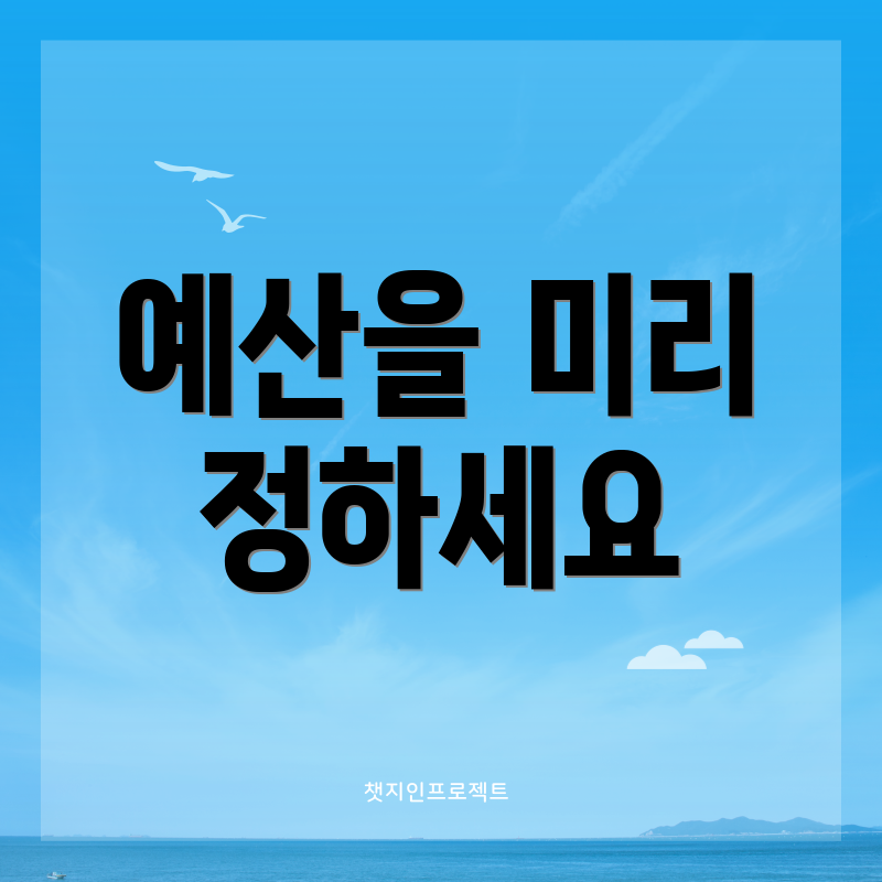 예산을 미리 정하세요